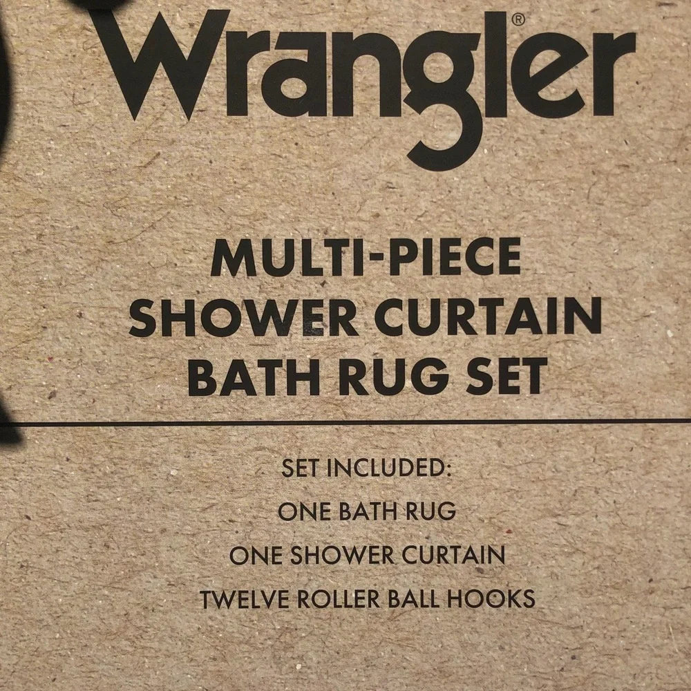 NWT Wrangler Pink Cowboy Boot Shower Curtain and Rug Set